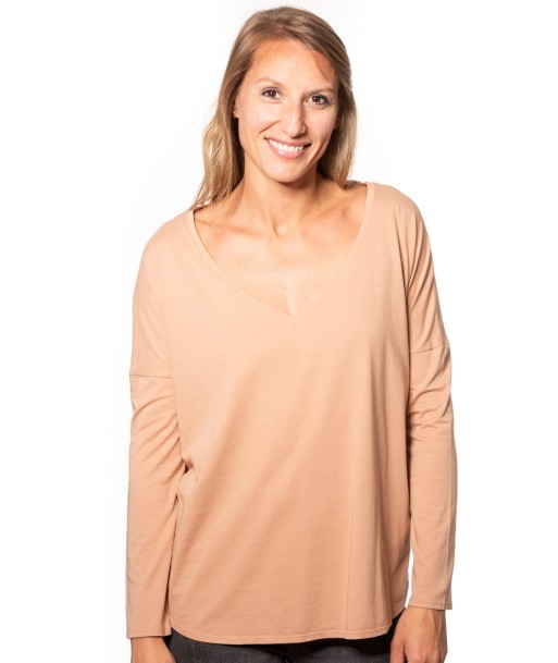 Tee shirt en coton bio EXTRA SUNY V rose ancien solde