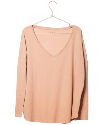 Tee shirt en coton bio EXTRA SUNY V rose ancien solde