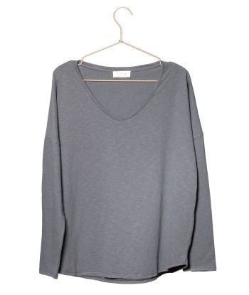 Tee shirt en coton bio EXTRA SUNY V DOUX anthracite acheter