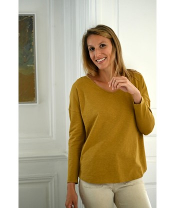 Tee shirt en coton bio EXTRA SUNY V DOUX bronze terre hantent personnes