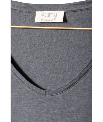 Tee shirt en coton bio EXTRA SUNY V DOUX anthracite acheter