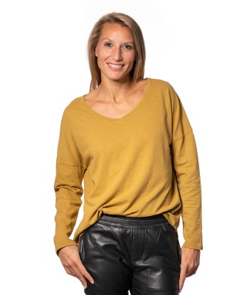 Tee shirt en coton bio EXTRA SUNY V DOUX bronze terre hantent personnes