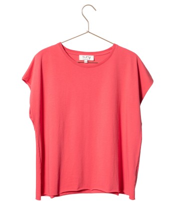 Tee shirt en coton bio ROCKY SUNY rouge paradis ou a consommer sur place