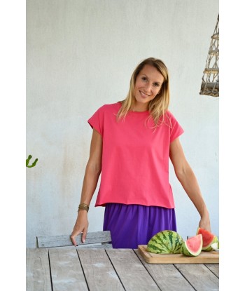 Tee shirt en coton bio ROCKY SUNY rouge paradis ou a consommer sur place