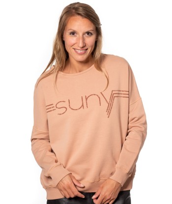 Sweat en coton bio SUNY ESSENTIEL PRINT rose ancien prix