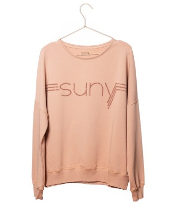 Sweat en coton bio SUNY ESSENTIEL PRINT rose ancien prix