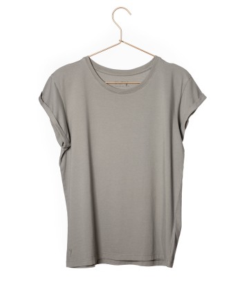 Tee shirt en coton bio SUPER SUNY gris kaki livraison gratuite