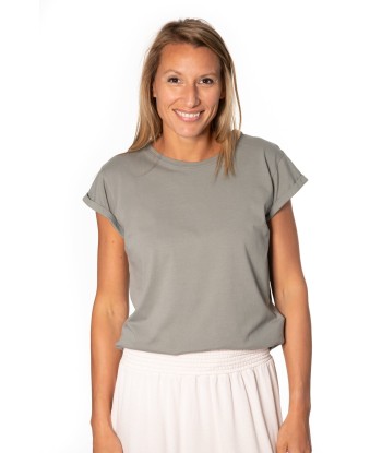 Tee shirt en coton bio SUPER SUNY gris kaki livraison gratuite