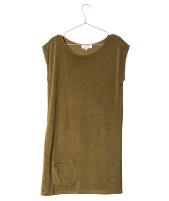 Robe en éponge bouclette bio SUNY DOUCEUR vert bronze français