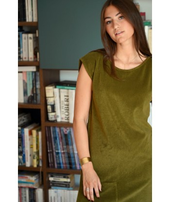 Robe en éponge bouclette bio SUNY DOUCEUR vert bronze français