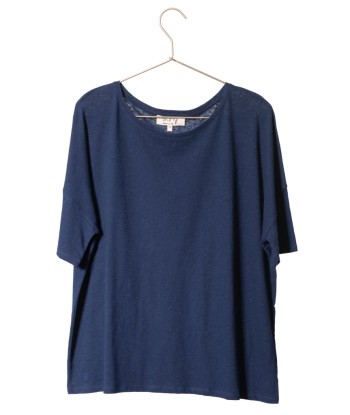 Tee shirt en lin et coton upcyclé CHIC SUNY bleu de prusse Venez découvrir notre 