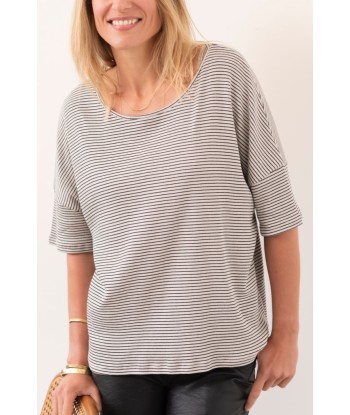 Tee shirt en coton upcyclé CHIC SUNY rayé Véritable concentré