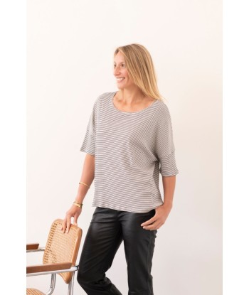 Tee shirt en coton upcyclé CHIC SUNY rayé Véritable concentré