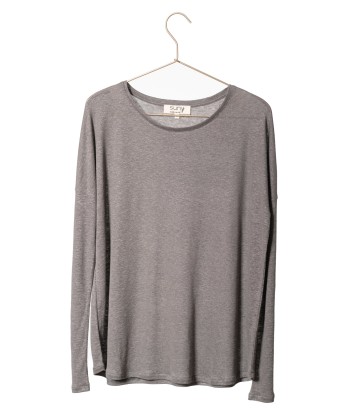 Tee shirt en viscose et lin upcyclés EXTRA SUNY taupe de la marque