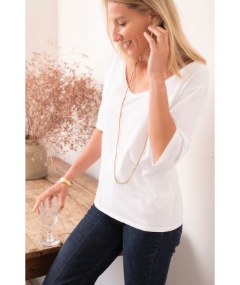 Tee shirt en coton bio FLORA V blanc blanc de technologie