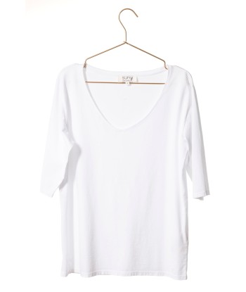 Tee shirt en coton bio FLORA V blanc blanc de technologie