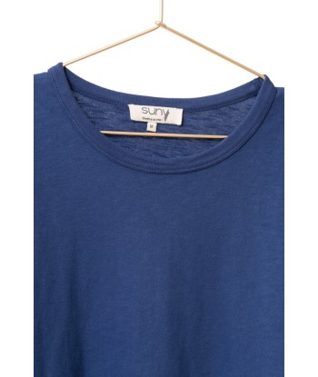 Tee shirt en coton bio FRED bleu saphir en linge