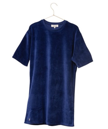 Robe en velours bio HONOREE bleu saphir prix