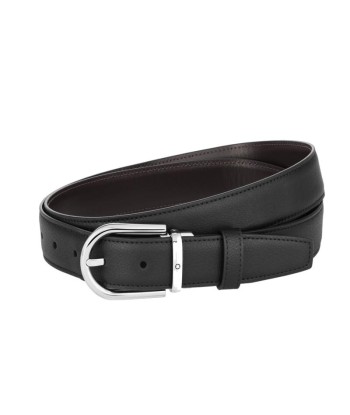 Ceinture réversible à boucle fer à cheval de 30 mm en cuir noir/marron livraison et retour toujours gratuits