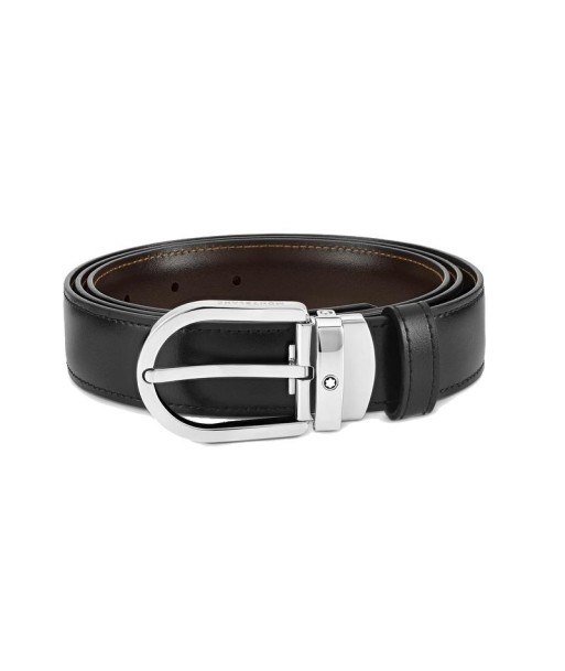 Ceinture réversible à boucle fer à cheval de 30 mm en cuir noir/marron JUSQU'A -70%! 