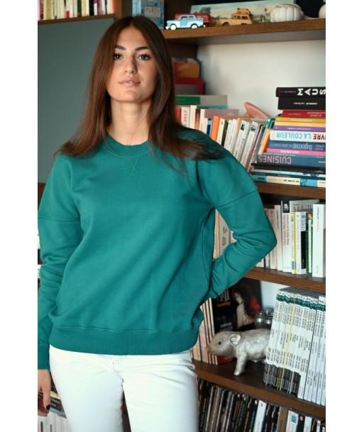 Sweat en coton bio ANTONIA vert émeraude En savoir plus