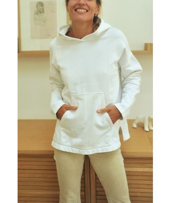 Hoodie en coton bio ALICE blanc Par le système avancé 