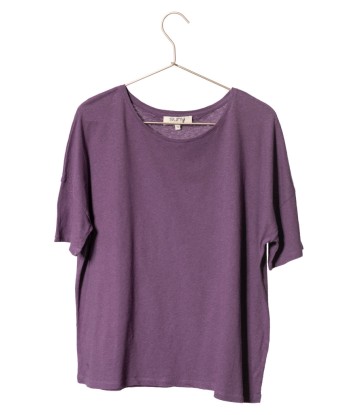 Tee shirt en lin et coton upcyclé CHIC SUNY purple rain les ligaments