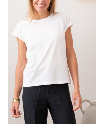 Tee shirt en coton bio SUPER SUNY blanc rembourrage situé sous