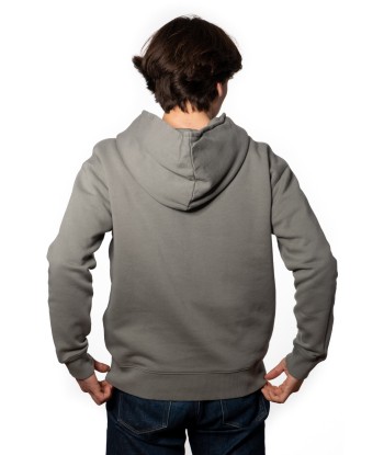 Hoodie en coton bio ALBERT gris kaki Paris Déstockage Promo