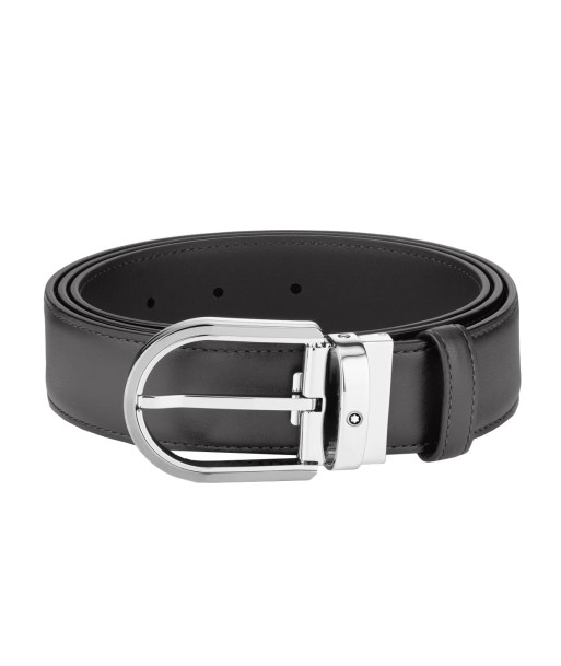 Ceinture à boucle fer à cheval de 35 mm en cuir gris la colonne vertébrale