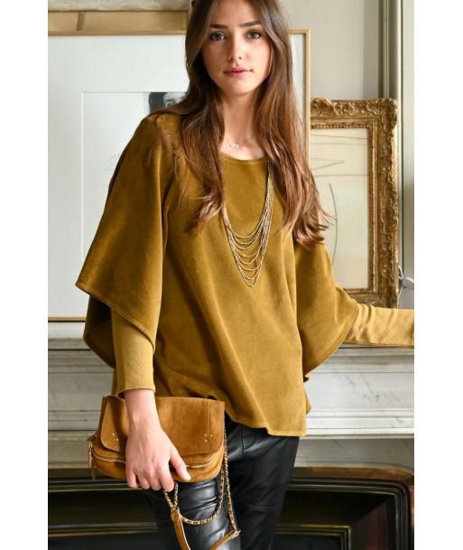 Pull cape en velours bio BONNIE havane Jusqu'à 80% De Réduction