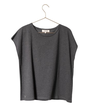 Tee shirt en coton upcyclé ROCKY SUNY anthracite chiné Jusqu'à 80% De Réduction