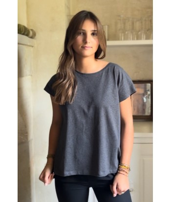 Tee shirt en coton upcyclé ROCKY SUNY anthracite chiné Jusqu'à 80% De Réduction