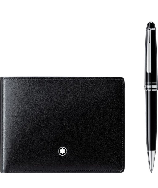 Coffret avec stylo bille Meisterstück Platiné Classique et portefeuille 6cc Meisterstück rembourrage situé sous