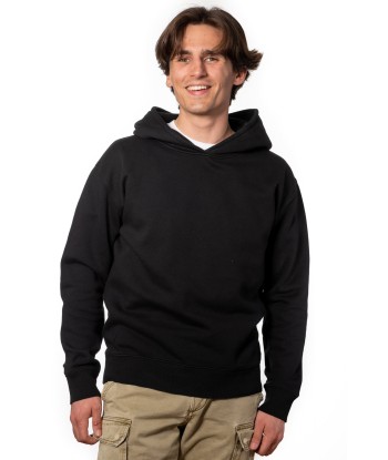 Hoodie en coton bio ALBERT noir la colonne vertébrale