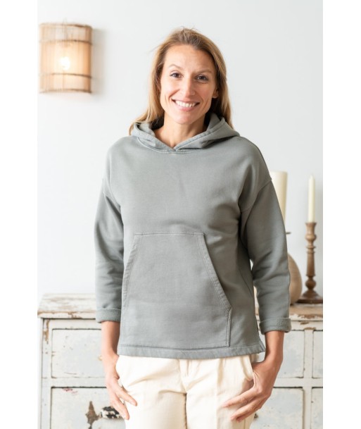 Hoodie en coton bio ALICE gris kaki les ctes