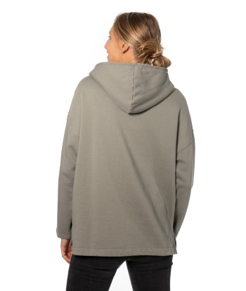 Hoodie en coton bio ALICE gris kaki les ctes