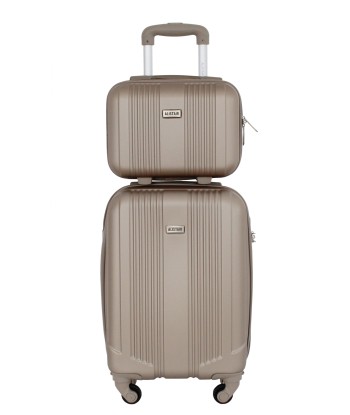 ALISTAIR Airo 2.0 – Valise Taille Cabine 52cm et Vanity – ABS Ultra légère et Résistante - Spécial Compagnie Low Cost – Garantie 2 ans – SAV en France - Champagne hantent personnes