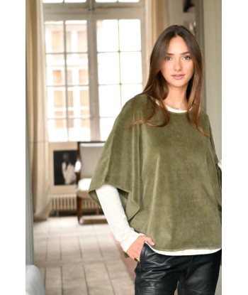 Pull cape en velours bio BONNIE kaki mousse offre 