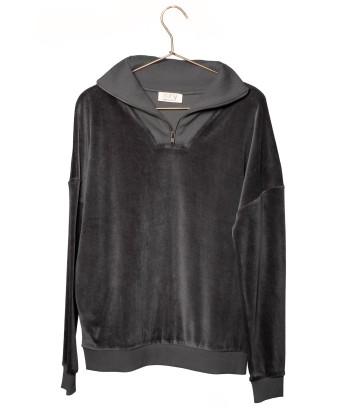 Pull en velours bio SUNY CAMIONNEUR anthracite ouvre sa boutique