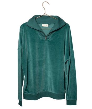 Pull en velours bio SUNY CAMIONNEUR vert pin le des métaux précieux