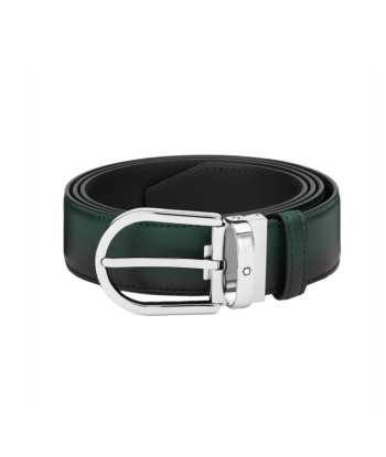 Ceinture à boucle fer à cheval de 35 mm en cuir Sfumato couleur vert anglais paiement sécurisé