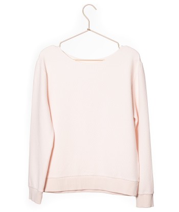 Sweat en coton bio SUNY JOLI D'ÉTÉ rose poudre pas cher