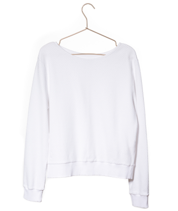 Sweat en coton bio SUNY JOLI D'ÉTÉ blanc de votre