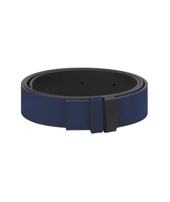 Ceinture Réversible en Cuir Saffiano Imprimé Bleu/Noir En savoir plus