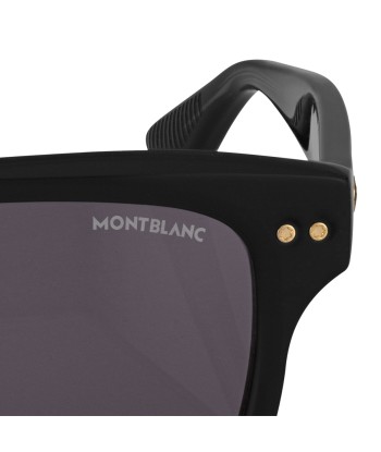 Lunettes de soleil rectangulaires à monture en acétate noir de France