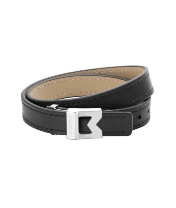 Bracelet Montblanc M logo en cuir noir, taille ajustable Les magasins à Paris