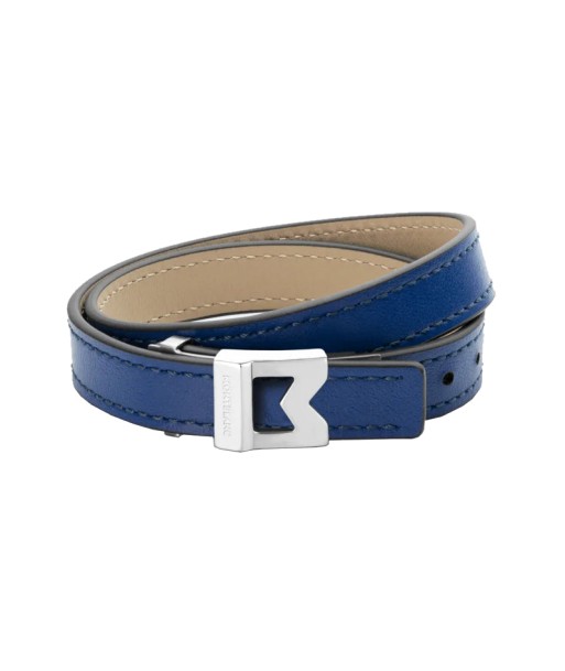 Bracelet Montblanc M logo en cuir bleu, taille ajustable Découvrez la collection