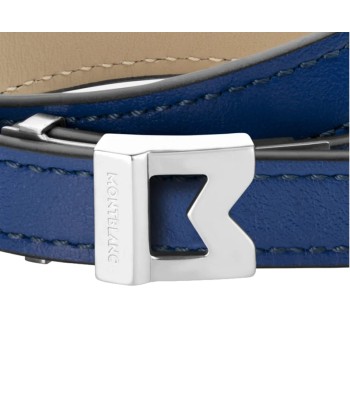 Bracelet Montblanc M logo en cuir bleu, taille ajustable Découvrez la collection