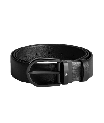 Ceinture à boucle fer à cheval de 35 mm en cuir noir Economisez 